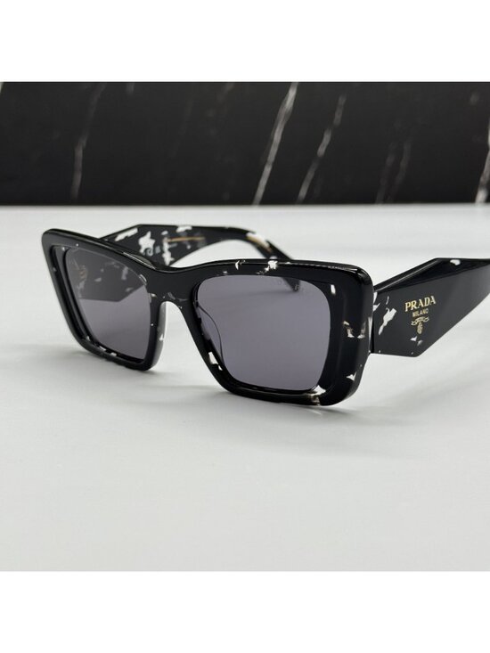 NEW PRADA PR08YS 15S5Z1 SUNGLASSES PR 08YS 15S5Z1 BLACK WHITE WOMEN SPR 08Y main image 4